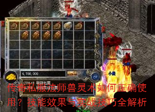 传奇私服法师兽灵术如何正确使用?技能效果与实战技巧全解析 传奇私服法师兽灵术如何正确使用?技能效果与实战技巧全解析